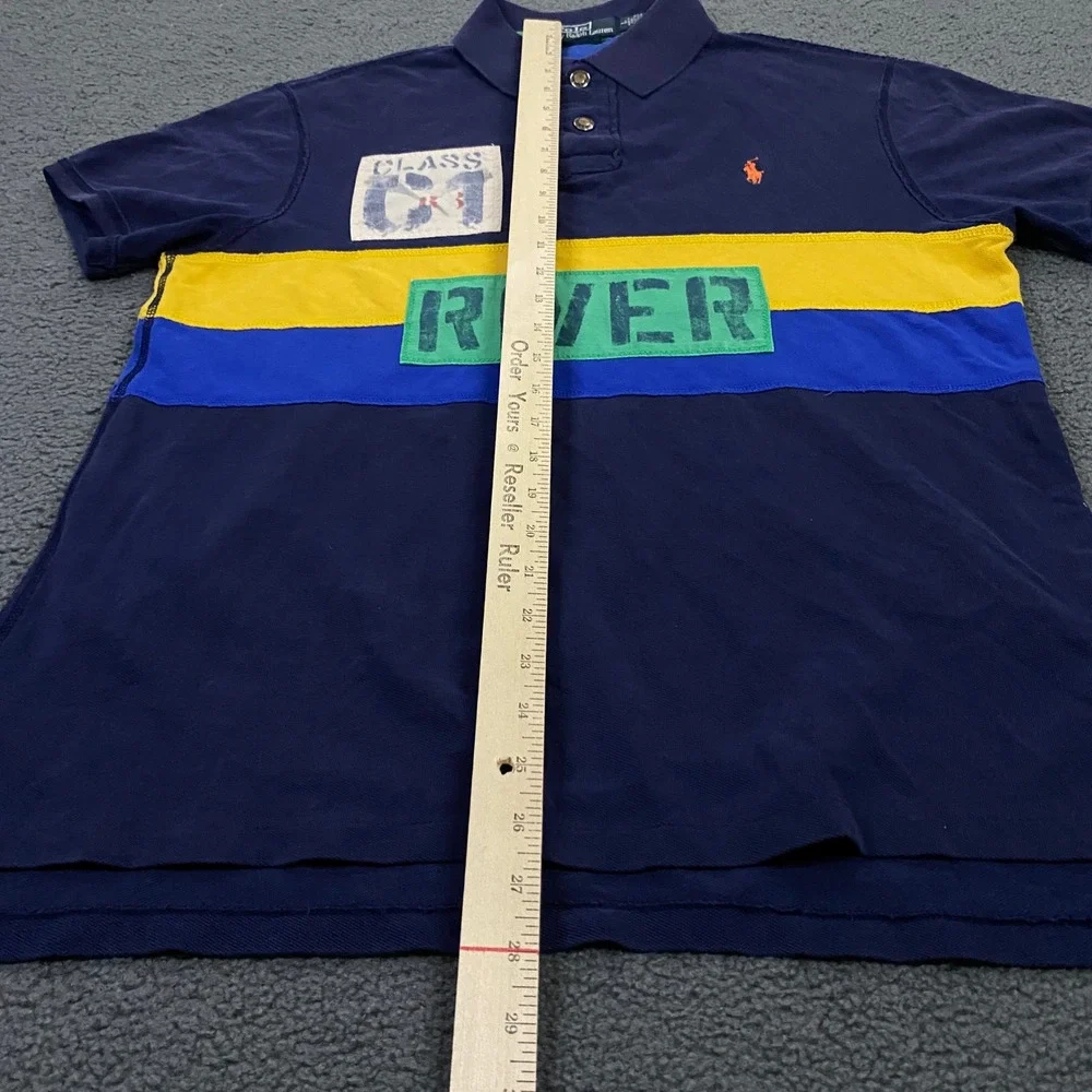 Polo Ralph Lauren Shirt Mens Large Navy Blue River RL Rafting 34 Class C1